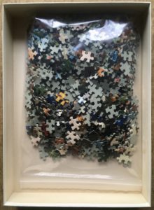 Image of the puzzle 1000, Ravensburger, Flowers in a Glass Vase, by Jan Frans Eliaerts, Complete, Picture of the bag