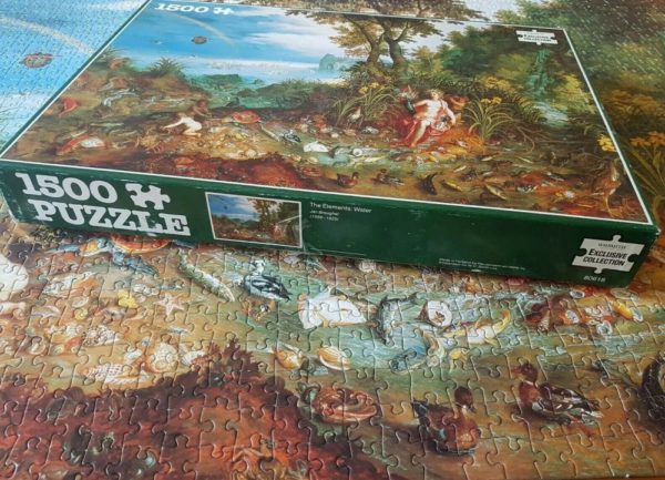 Image of the puzzle 1500, WHSmith, The Elements: Water, by Jan Brueghel the Elder, Complete, Picture of the puzzle assembled