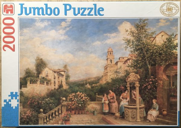 Image of the puzzle 2000, Jumbo, On a Terrace, by Arthur Trevor Haddon, Sealed Bag, Picture of the box