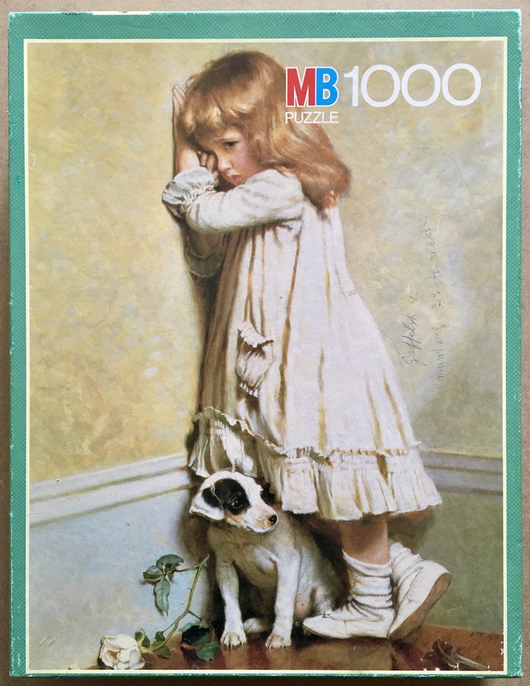 1000, MB, In Disgrace, by Charles Burton Barber, Complete, 2021-10-29 Image of the puzzle 1000, MB, In Disgrace, by Charles Burton Barber, Complete, Picture of the box