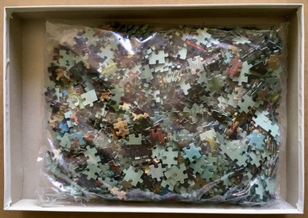 Image of the puzzle 1500, Jumbo, The Goblin Fair, by James Christensen, Sealed Bag, Picture of the bag
