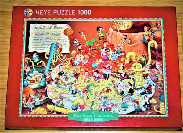 Image of the puzzle 1000, Heye, Spaghetti, by Marino Degano, Complete, Picture of the box