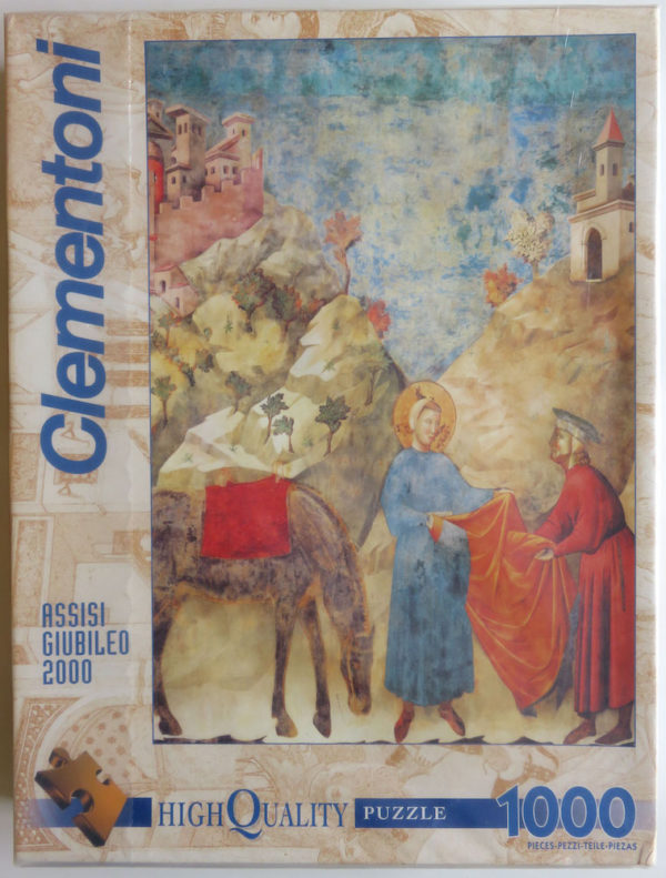 Image of the puzzle 1000, Clementoni, Saint Francis Giving His Mantle to a Poor Man, by Giotto, Picture of the box