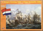 Image of the puzzle 1000, Puzzelman, Four Days' Sea Battle 1666, by Jan de Quelery, Factory Sealed, Picture of the box