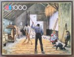 Image of the puzzle 1000, MB, On the Threshing Floor, by Cornelis Jetses, Picture of the box