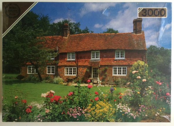 Image of the puzzle 3000, Falcon, Cottage Garden, Factory Sealed, Picture of the box