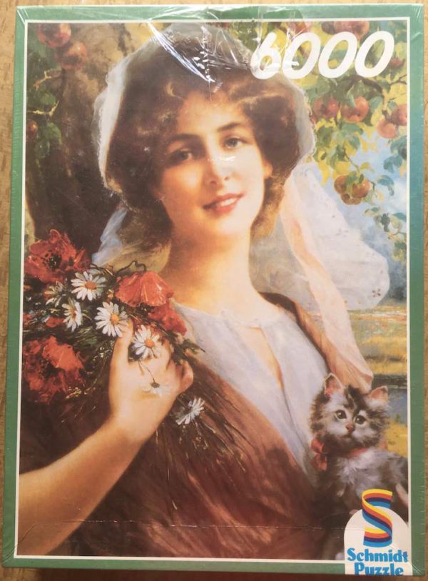 Image of the puzzle 6000, Schmidt, Girl, by Émile Vernon, Factory Sealed, Picture of the box