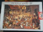 Image of the puzzle 4000, Educa, The Fight Between Carnival and Lent, by Pieter Bruegel the Elder, Factory Sealed, Picture of the box