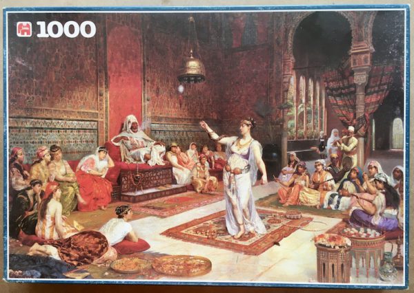 Image of the puzzle 1000, Jumbo, In the Harem, by Filippo Baratti, Complete, Picture of the box