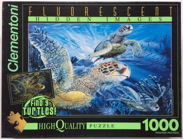 1000 Clementoni Sea Turtles Fluorescent Rare Puzzles