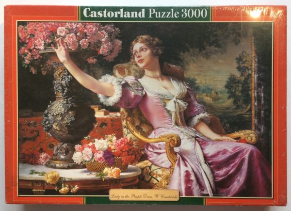 Image of the puzzle 3000, Castorland, Lady in the Purple Dress, by Władysław Czachórski, Factory Sealed, Picture of the box