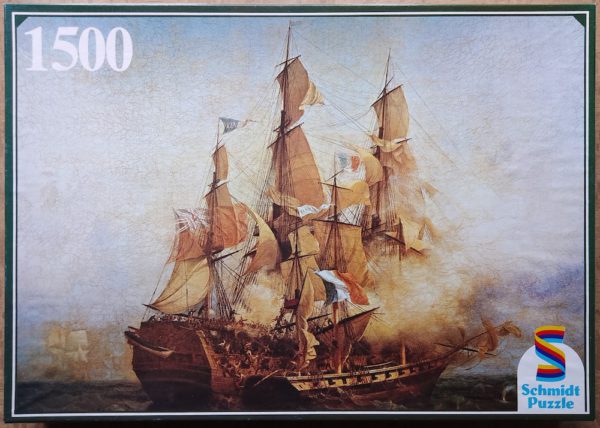 Image of the puzzle 1500, Schmidt, Naval Battle, by Garneray, Sealed Bag, Picture of the box