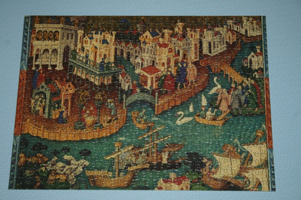 500, Country House Treasures, Marco Polo Sets Sail from Venice, Complete, Listed by Cathy Image of the puzzle 500, Country House Treasures, Marco Polo Sets Sail from Venice, Complete, Picture of the puzzle