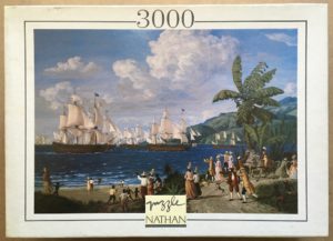 Image of the puzzle 3000, Nathan, The Fleet's Arrival in the Islands, by Gustave Alaux, Complete, Picture of the box