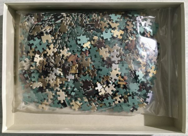 Image of the puzzle 1000, Ravensburger, Flagships in Battle, Auguste Mayer, Complete, Picture of the bag