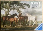 Image of the puzzle 1000, Ravensburger, Mares and Foals, by George Stubbs, Complete, Picture of the box