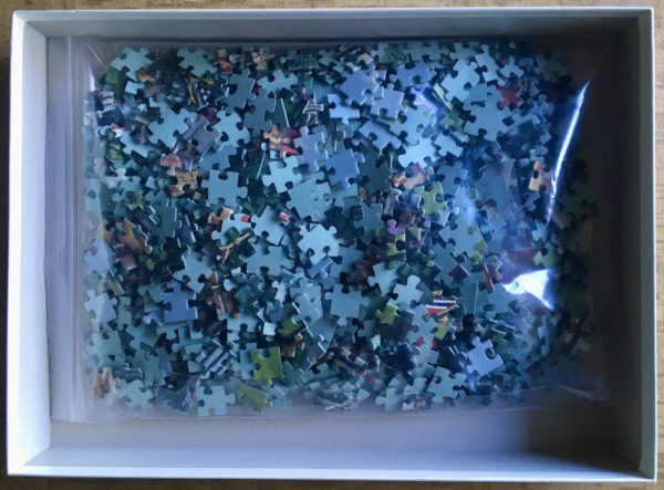 Image of the puzzle 1000, Ravensburger, In the Mood, by Alan King, Complete, Picture of the bag