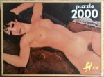 Image of the puzzle 2000, R-G, Sleeping Nude with Arms Open, by Amedeo Modigliani, Sealed Bag, Picture of the box