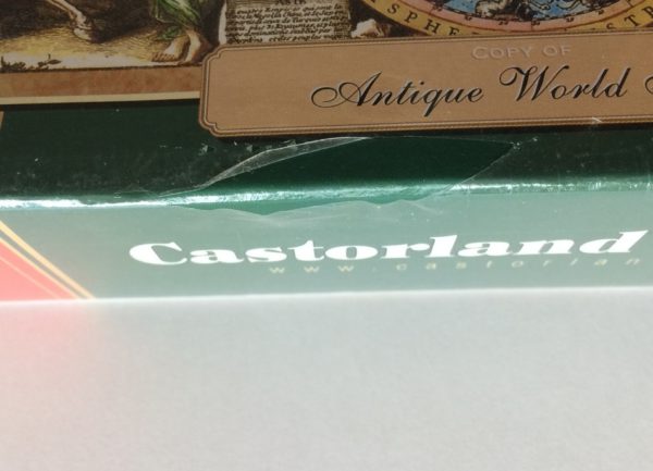 Image of the puzzle 1500, Castorland, Antique World Map, Factory Sealed, Listed by Olga, Detail of the box