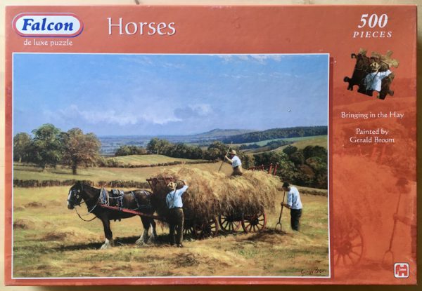 Image of the puzzle 500, Jumbo, Bringing in the Hay, by Gerald Broom, Complete, Picture of the box