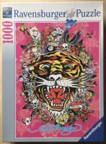 Image of the puzzle 1000, Ravensburger, Tattoo Art, by Ed Hardy, Complete, Picture of the box