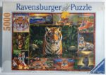 Image of the puzzle 5000, Ravensburger, Tiger, by Chris Hiett, Factory Sealed, Picture of the box