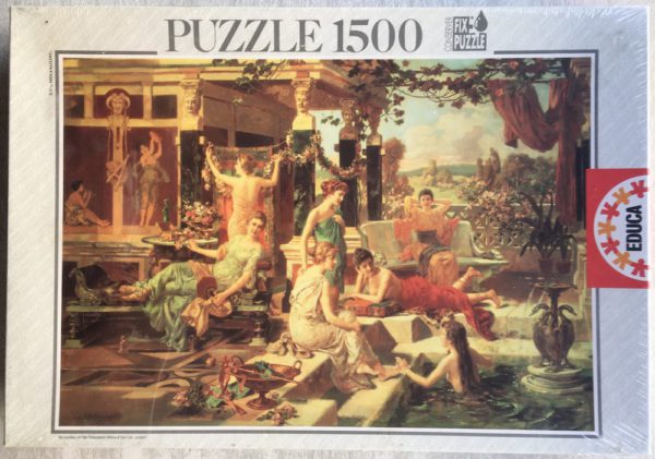 Image of the puzzle 1500, Educa, The Roman Bath, by Emanuel Oberhauser, Factory Sealed, Picture of the box