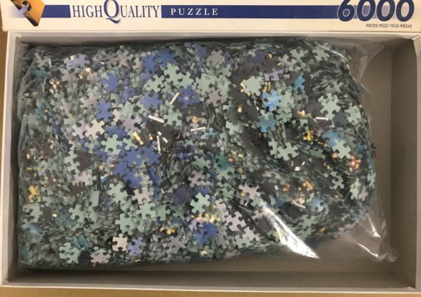 Image of the puzzle 6000, Clementoni, New York by Night, Factory Sealed, Picture of the bag