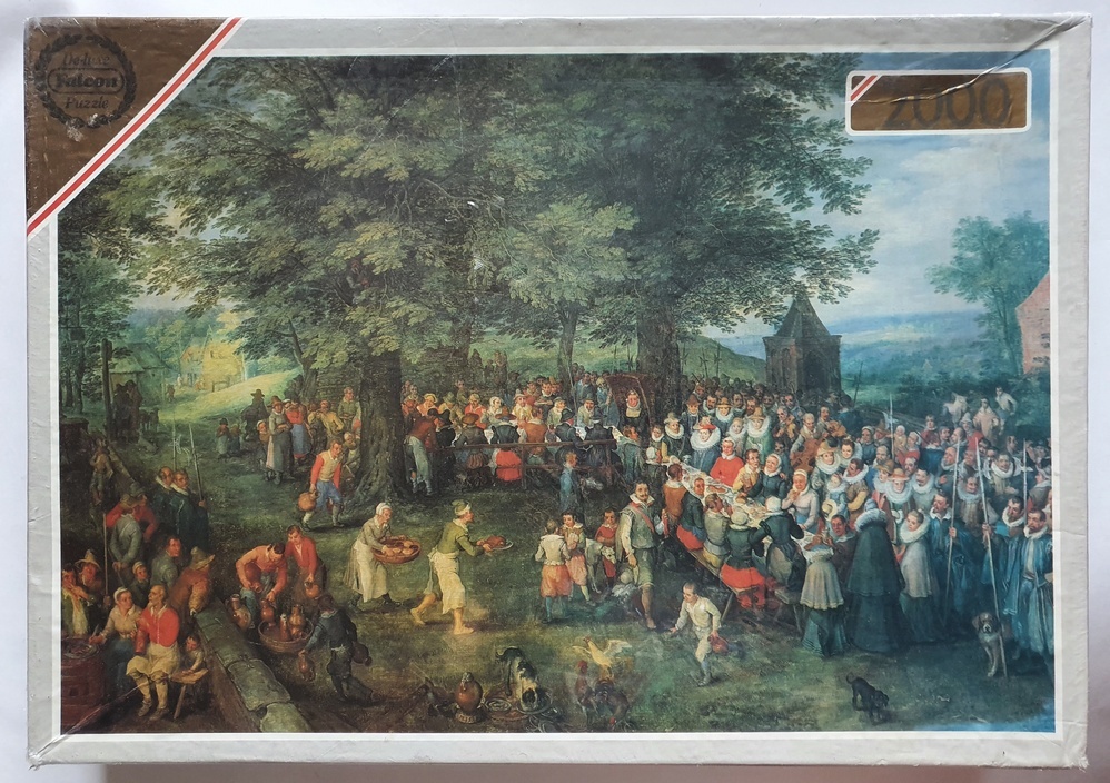 2000, Falcon, The Wedding Feast, Jan Brueghel the Elder, Factory Sealed, Listed by Olga Image of the puzzle 2000, Falcon, The Wedding Feast, Jan Brueghel the Elder, Factory Sealed, Picture of the box