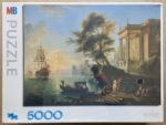 Image of the puzzle 5000, MB, Marina at Sunset, by Jean-Baptiste Lallemand, Factory Sealed, Picture of the box