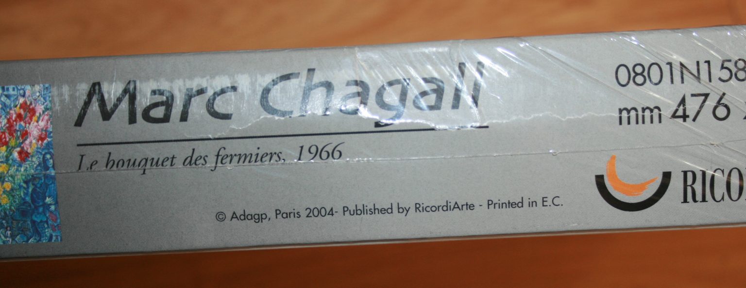 Image of the puzzle 1000 Ricordi, Le Bouquet des Fermiers, by Marc Chagall, Detail of the box