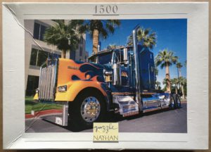 Image of the puzzle 1500, Nathan, Kenworth W 900, by Francis Reyes, Complete, Picture of the box