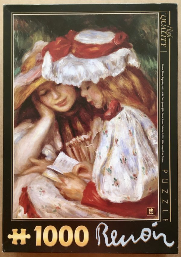Image of the puzzle 1000, D-Toys, Two Girls Reading, by Renoir, Complete, Picture of the box