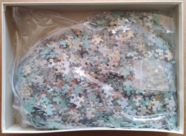Image of the puzzle 1500, Ravensburger, Sailing Ship, by Roger Chapelet, Incomplete, Picture of the bag