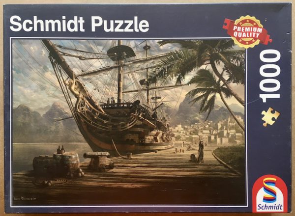 Image of the puzzle 1000, Schmidt, Ship at Anchor, by Sarel Theron, Complete, Picture of the box