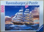 Image of the puzzle 1000, Ravensburger, Cutty Sark Sailing Ship, by Walter Pepperle, Complete, Picture of the box