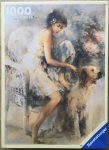 Image of the puzzle 1000, Ravensburger, Girl with Dog, by Willem Haenraets, Complete, Picture of the box