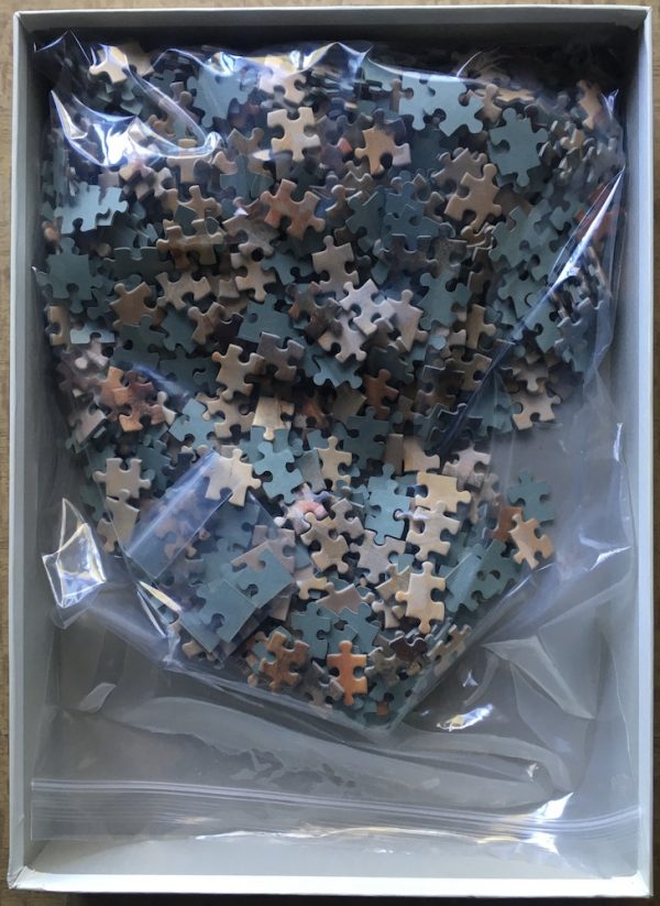 Image of the puzzle 1000, Ravensburger, Girl with Dog, by Willem Haenraets, Complete, Picture of the bag