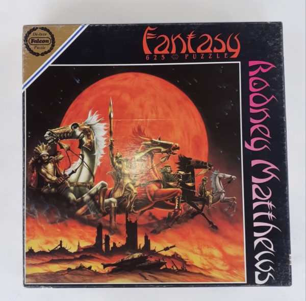 Image of the puzzle 625, Falcon, The Four Horsemen, Rodney Matthews, Complete, Picture of the box