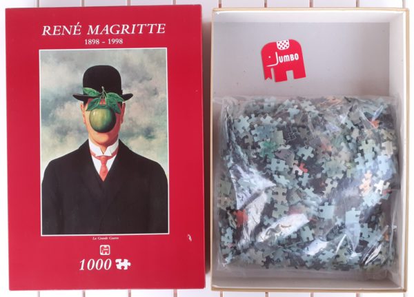 Image of the puzzle Jumbo manufactured this very rare puzzle in 1997. The title is The Great War, by René Magritte, Sealed Bag, Picture of the bag