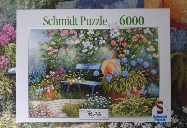 Image of the puzzle 6000, Schmidt, In the Garden, by Peter Motz, Complete, Picture of the box