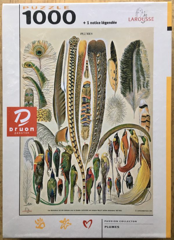 Image of the puzzle 1000, Druon, Feathers, by Adolphe Millot, Factory Sealed, Picture of the box