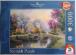 Image of the puzzle 3000, Schmidt, Lamplight Manor, by Thomas Kinkade, Sealed Bag, Picture of the box