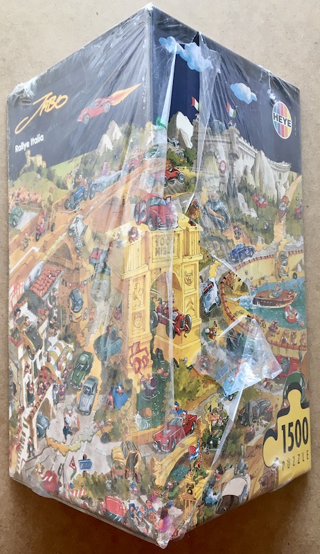 1500, Heye, Rallye Italia, by Jan Birck "Jabo", Factory Sealed, Listed by Jorge Image of the puzzle 1500, Heye, Rallye Italia, by Jan Birck "Jabo", Factory Sealed