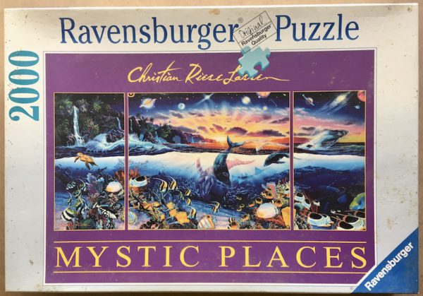 Image of the puzzle 2000, Ravensburger, Mystic Places, by Christian Riese Lassen, Picture of the box