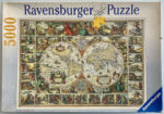 Image of the puzzle 5000, Ravensburger, Historical Map of the World, by Visscher, Factory Sealed, Picture of the box