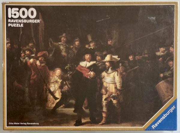 Image of the puzzle 1500, Ravensburger, The Night Watch, by Rembrandt, Factory Sealed, Picture of the box