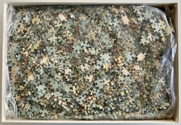 Image of the puzzle 5000, Ravensburger, Historical Map of the World, by Visscher, Factory Sealed, Picture of the bag