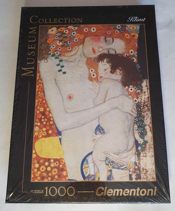 Image of the puzzle 1000, Clementoni, The Three Ages of Woman, by Gustav Klimt, Factory Sealed, Picture of the box.