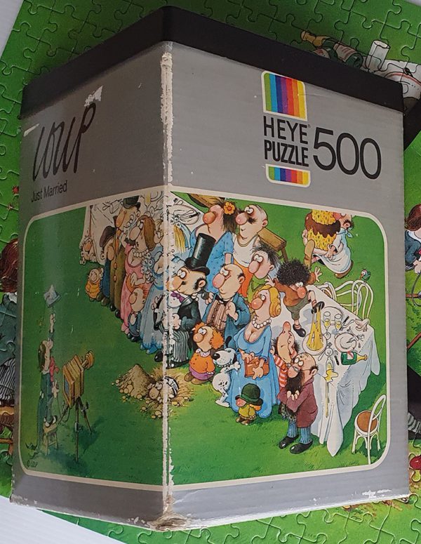 Image of the puzzle 500, Heye, Just Married, Jean-Jacques Loup. Picture of the box.